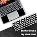 SOJITEK Black Leather Texture 4-in-1, Full-Size 360° Protector Skin Decals Sticker MacBook Pro 15 Inch (2016 2017 2018 Model, with & w/o Touch Bar & ID) A1707 A1900 Black Keyboard Cover