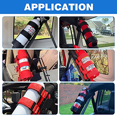 Samman Fire Extinguisher Holder Adjustable Extinguisher Mount Strap Jeep Roll Bar Compatible