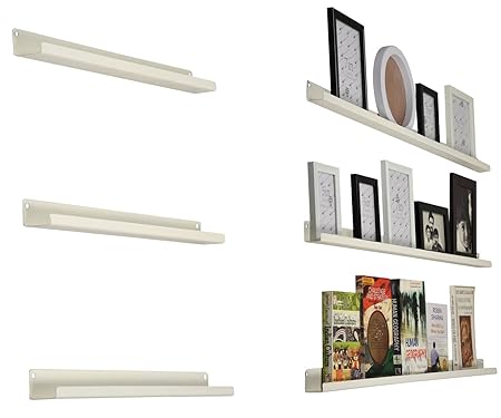 Smart Shelter Metal Wall Mount Shelf for Photo Frames (100cm) - Pack of 3