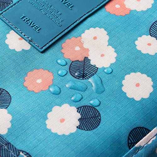 Multifunctional Lightweight Toiletry Bags Travel Cosmetic Bags For Women Waterproof Make Up Organizer with Sturdy Hook Portable Compact Bathroom Pouch with Large Capacity (Large, White-Cactus) - Thumbnail 3