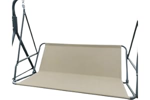 NXIEBFEK Porch Patio Swing Seat Cover Replacement, 600D Thicken Oxford Waterproof Replacement Fabric for Outdoor Garden Swing 2/3 Seater Chair 54.3x19.7x19.7inch(Beige-M)