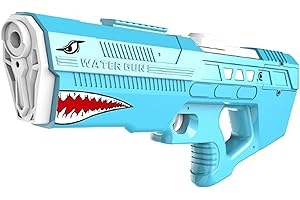 WNXQGZ Electric Squirt Toy Water Gun - Battery Operated Powerful Squirt Gun Automatic Watergun Blaster Pistol Toddler Kids Ages 4-8-12 Shark Back to School Party Favors Backyard Summer Outdoor Pool Beach