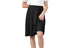 Zando Girls Knee Length Skorts | A Line Skirt with Shorts | Uniform Skirts Back to School Outfits for Playtime Size 6-14