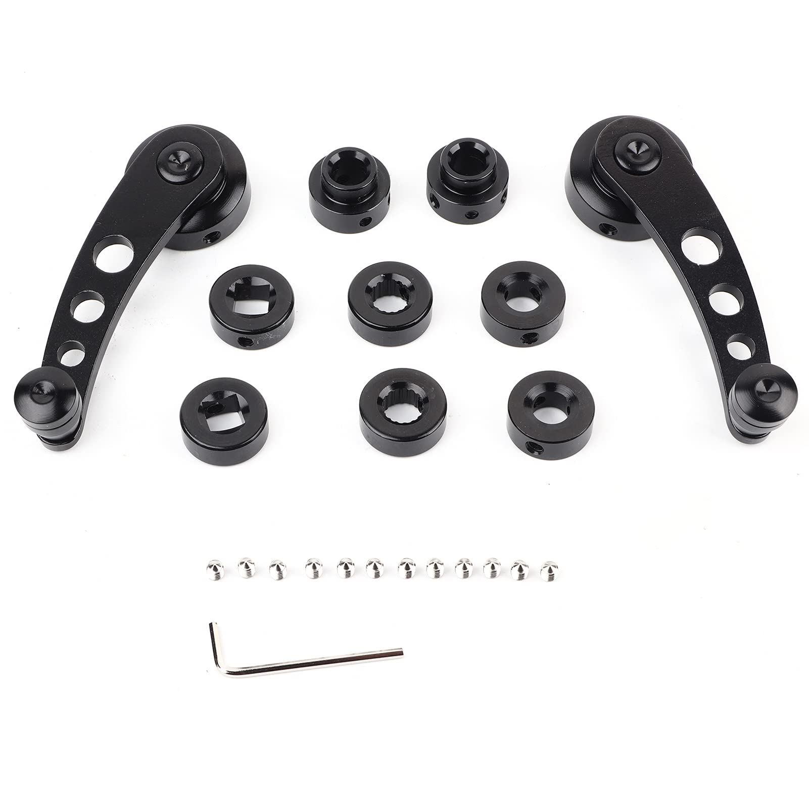Photo 1 of Pissente 2Pcs Classic Car Window Crank Handle, Ergonomic Alloy Handle, Black