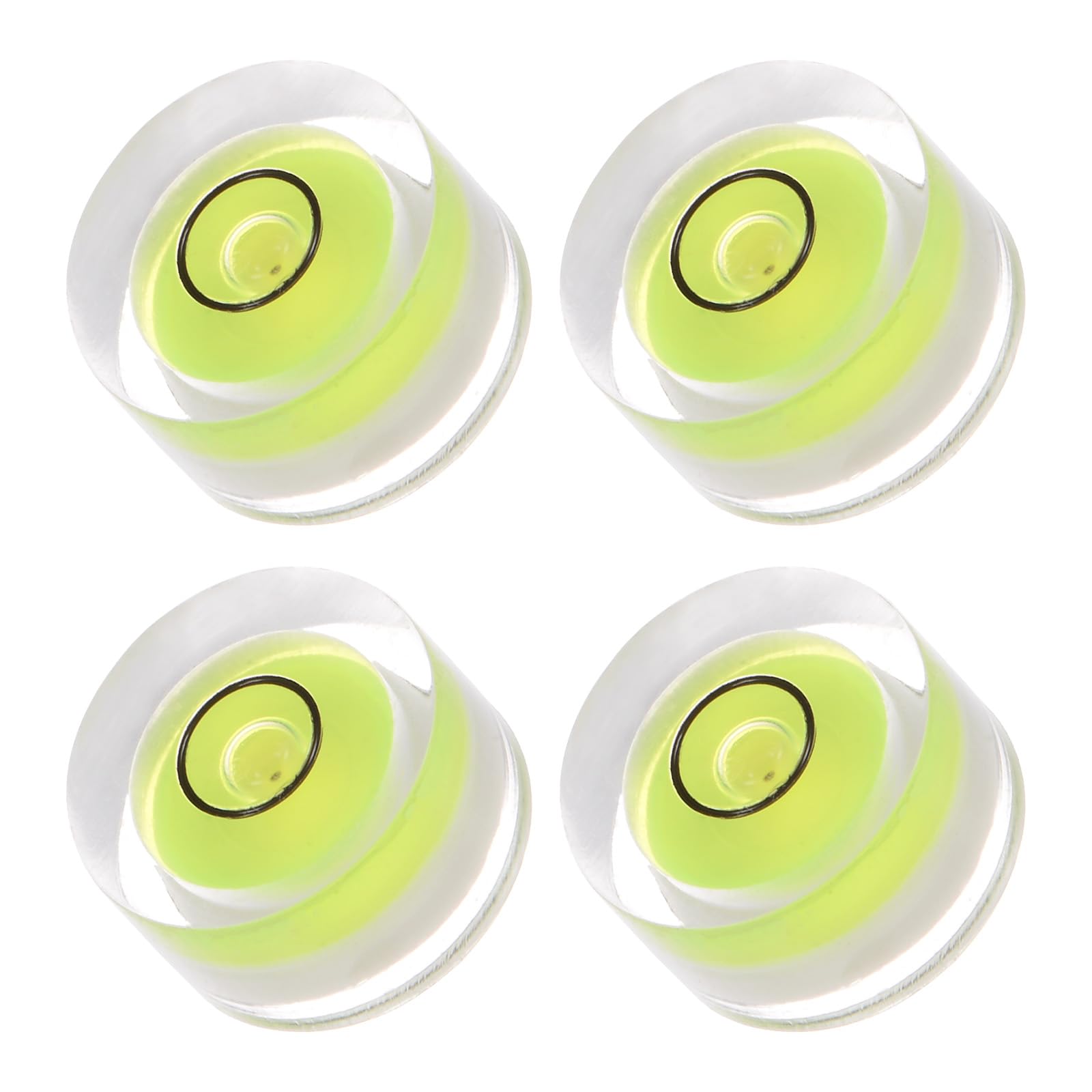 Kozelo 4pcs Small Circular Bubble Spirit Levels - [13mm Diameter 7mm Thickness] Mini Round RV Level Leveling Tools for Travel Trailer Turntable Camera, Lime