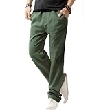 Hoerev Men Casual Beach Trousers Linen 