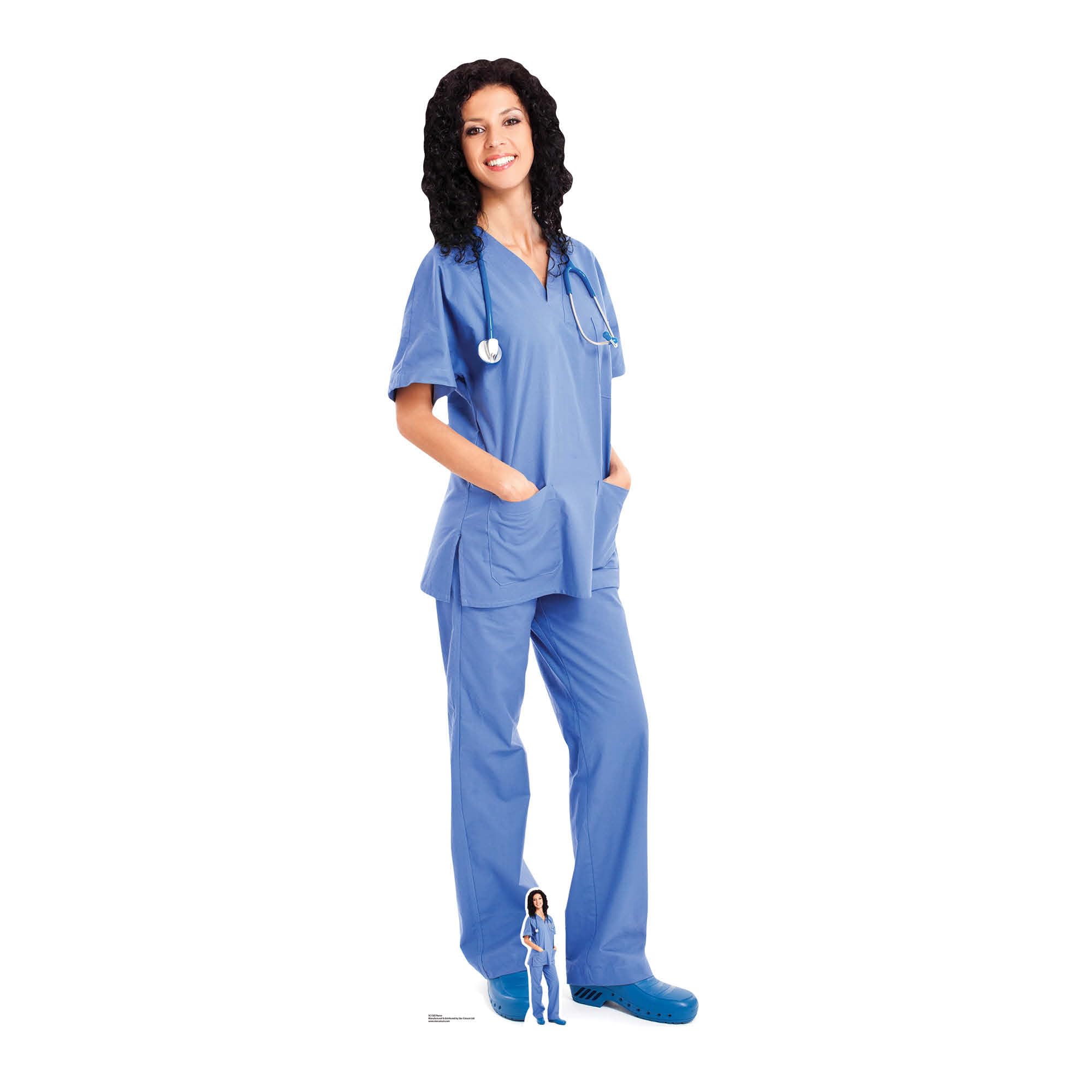 SC1583 Female Doctor/Nurse Lifesize Cardboard Cutout/Display/Medical Professional Height 176cm Width 57cm