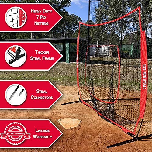 Hit Run Steal Heavy Duty Softball & Baseball Net with Carrying Bag