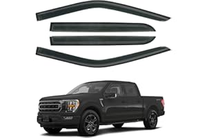 CHYKORLA Outside Mount Window Visors Rain Guards Fit for 2015-2024 Ford F150 SuperCrew, Fit for 2017-2024 F150 Raptor F250 F350 F450 F550 Super Duty Crew Cab, Side Wind Deflectors Vent Shade