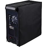 Computer CPU Dust Cover PC Dust Protection Case Host Computer PC CPU Tower Protector Waterproof Scratch Resistant (Black, 19.68Lx 8.26Wx 18.11H)