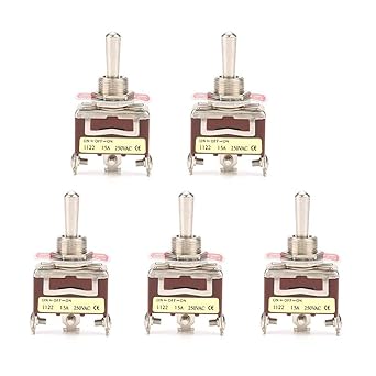 5pcs On Off On Toggle Switch 3 Position 3 Pin Heavy Duty
