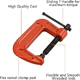 ASelected 4Pcs Mini G Clamp 2 Inch Capacity Orange - Industrial Strength view 3