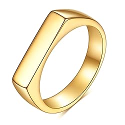 MYNENEY Stainless Steel Square Shape Signet Style