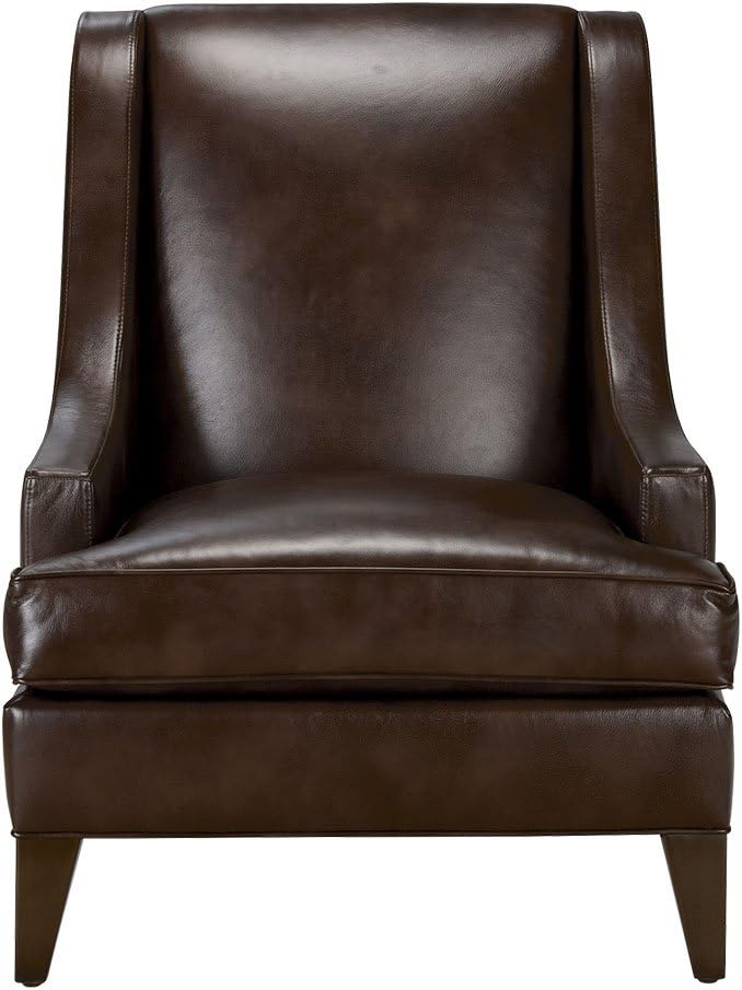 Ethan Allen Emerson Leather Chair, Omni Brown TopGrain