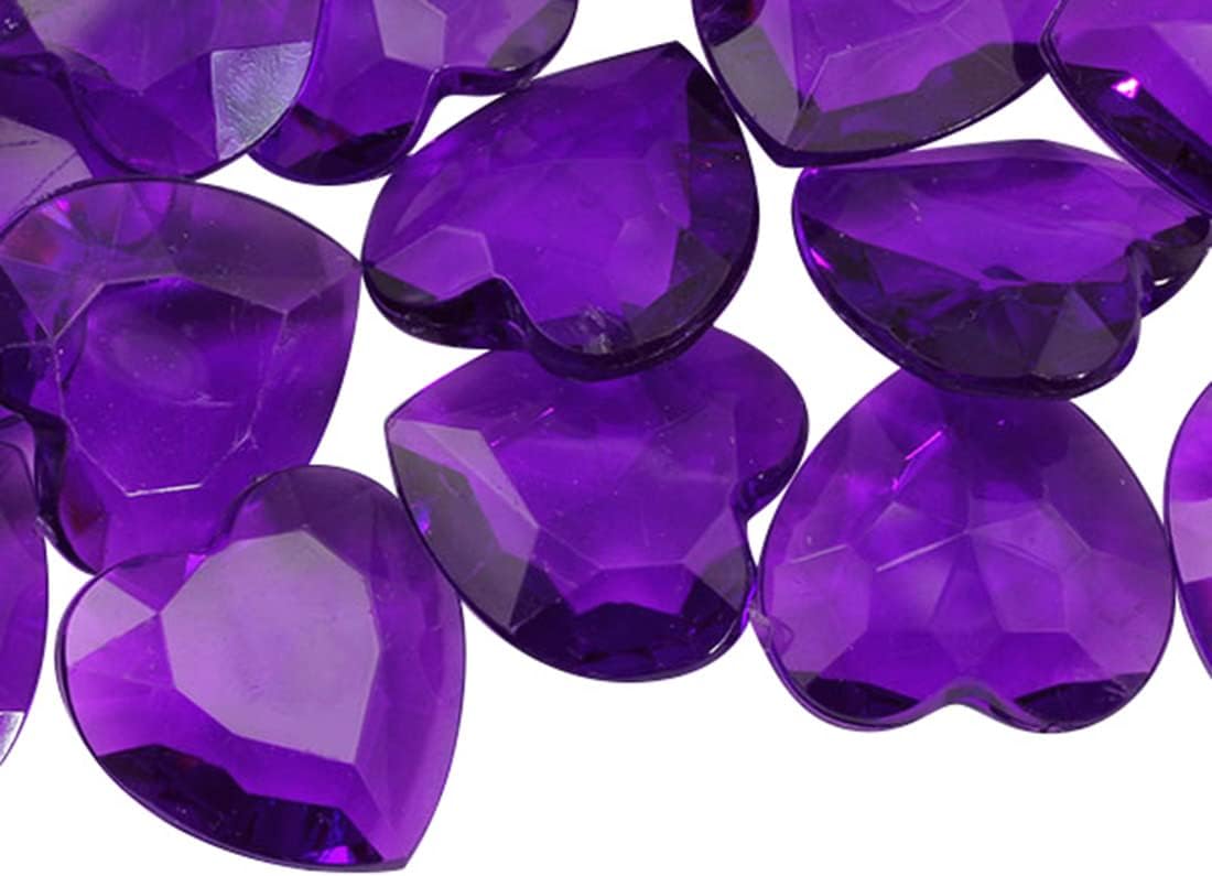Vase Fillers - Allstarco 27mm Purple CH22 Heart Acrylic Pirate Treasure Gems Plastic Jewels For Party & Games, Table Scatter, Vase Fillers, Wedding Decor Gemstones Favors - 20 Pieces