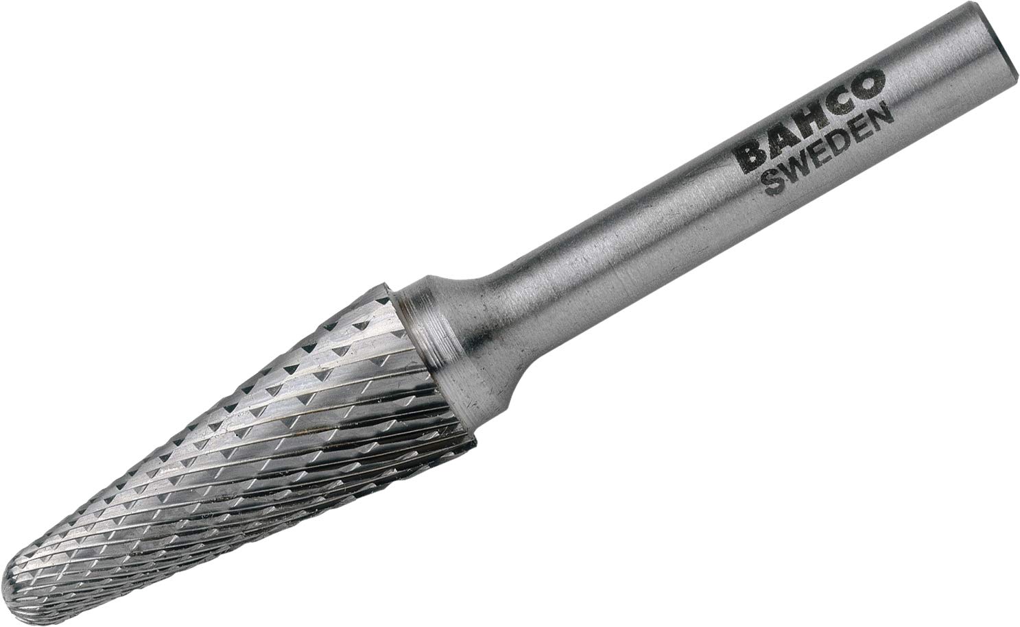Bahco L1230M06 Medium Tungsten Carbide Rotary Burr with Conical Round Nose, Silver