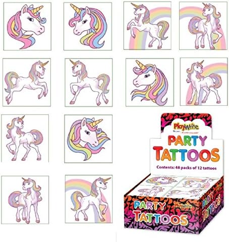LND Gifts Unicorn Temporary Tattoos (Packs of 12) (2 Packs (24 Tattoos))
