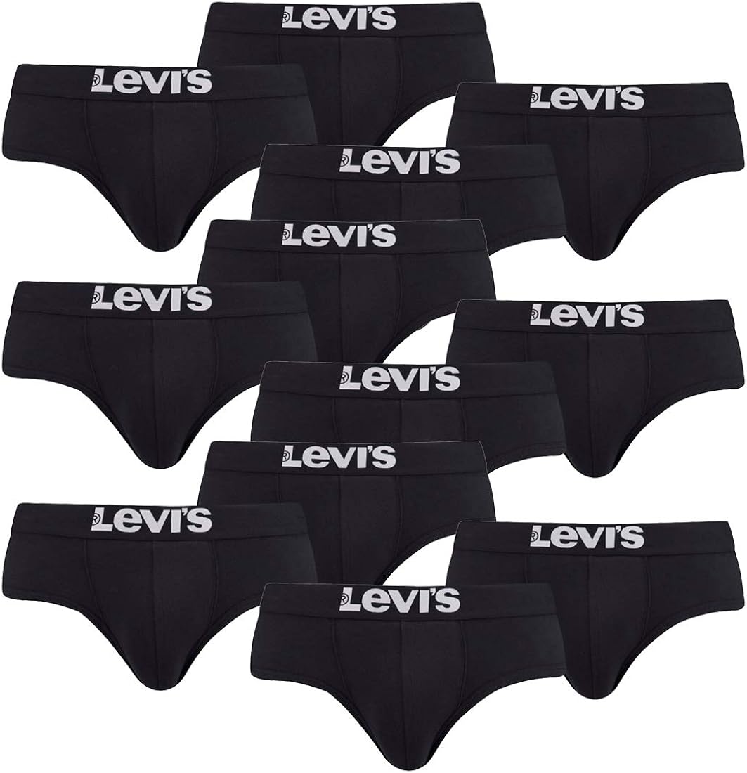 Levi's Pack of 12 Men Solid Basic Brief Shorts Slip Men's Underpants
