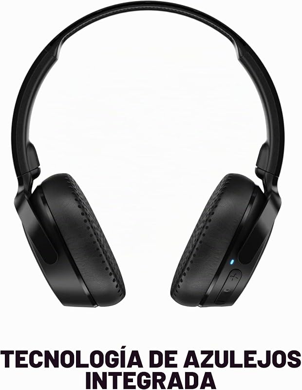 Riff 2 Cascos On-Ear Inalámbricos, 34 h de Autonomía, Micrófono, Compatibles con iPhone Android y Dispositivos Bluetooth - Negro