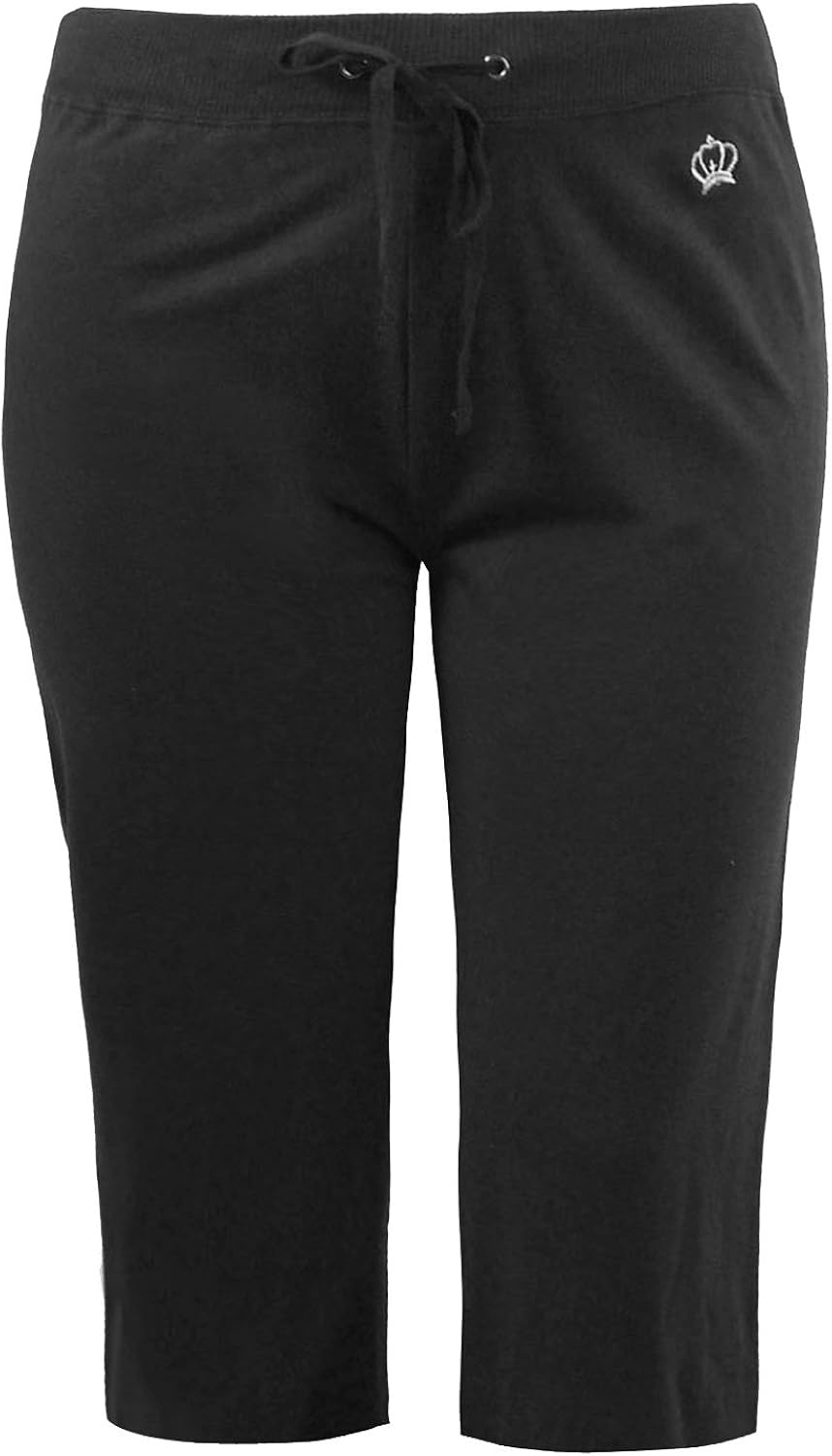 Plus Size Womens Cropped Jogging Bottoms With Elasticated, Drawstring