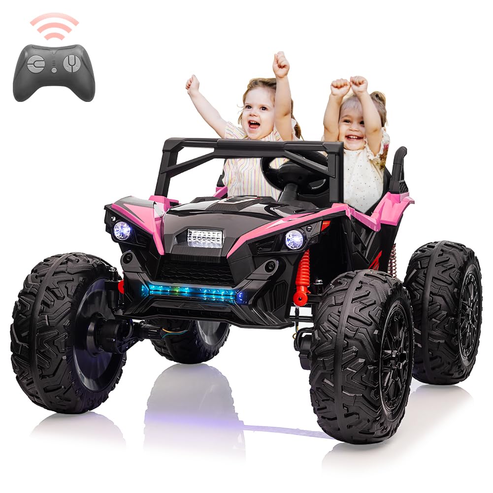 Photo 1 of ***WHEELS AND BRACKETS ONLY**2 Seaters 24V Ride on UTV with Remote Control,10AH Battery, 400W Powerful Motors with 17" EVA Wheels, 20.5“ Seat Width Electric Ride Toy with Metal Suspension,LED Lights,Music,Horn (Rose)