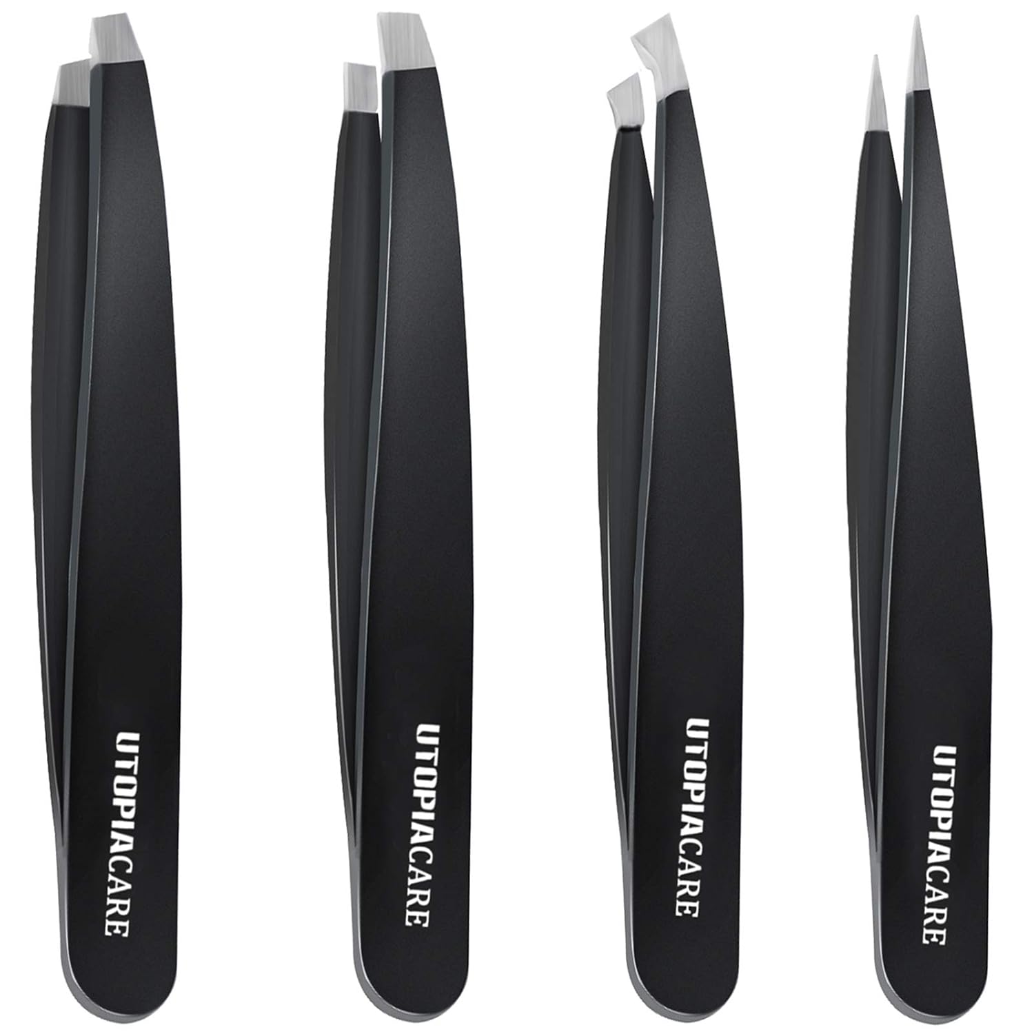 Professional Stainless Steel Tweezers Set 4 Piece Precision