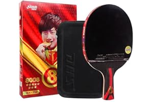PPBIGU DHS 8 Star 8002 Professional Table Tennis Racket Ping Pong Paddle, 5 Wood 2 Aryslate Carbon, Finished Racquet
