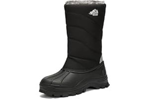 Kricely Men's Snow Boots Waterproof Non-Slip Outdoor Hiking Athletic Warm Fur Boot Comfortable Causual Cold-Weather Boots