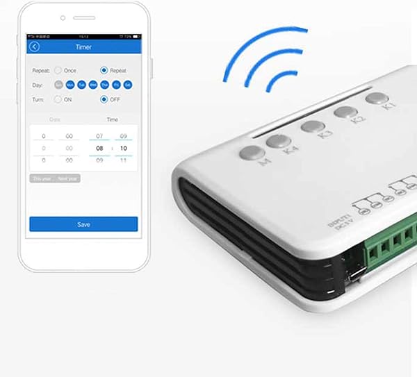 Blesiya 4 canales WiFi rel interruptor mdulo Smart Home Control remoto cc 5V DIY interruptor mdulo Compatible con Alexa Home