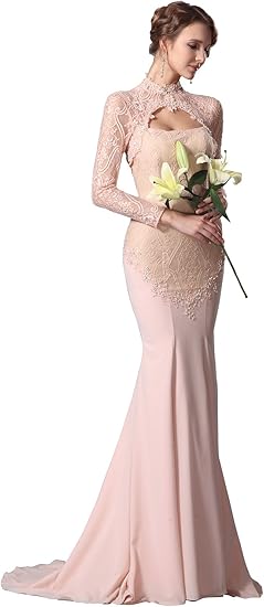 Amazon Edressit安い新しいピンクレースボレロ2ピースイブニングドレスフォーマルガウン カラー ピンク ワンピース チュニック 通販