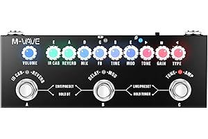 M-KVIVE M-VAVE Cube baby Multi Effects Guitar Pedal,with IR Loading 9 AMP Models, Delay Chorus Phaser Reverb Effect Pedal, Rechargable Electric Guitar Effects Multi Pedal Support Recording,Bluetooth 5.0