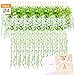 3.6 FT Wisteria Artificial Flowers Fake Hanging Wisteria Vine Ratta Silk Flowers for Home Wedding Party Decor, 24 Pieces