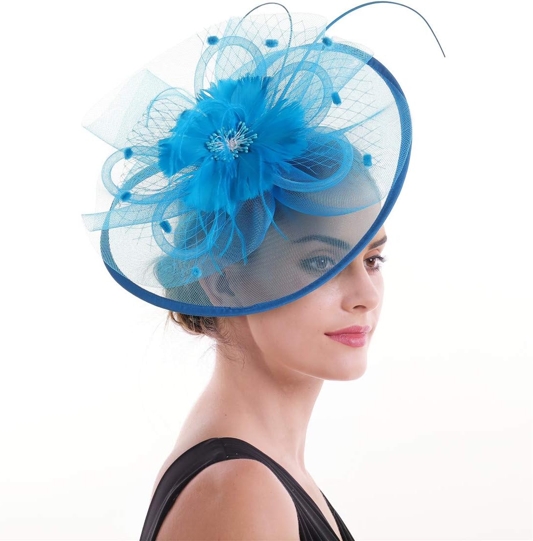 Lucky Leaf Women Girl Fascinators Hair Clip Hairpin Hat Feather Cocktail Wedding Tea Party Hat Church Hairband