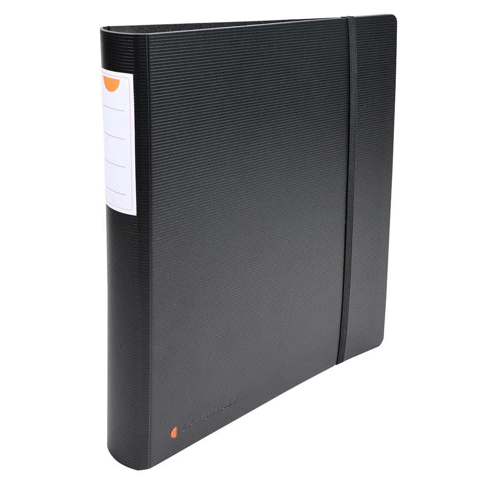 Exacompta - ref. 51234E - 1 Exabinder binder notepad and elastic closure - 4 D-rings of 30 mm - Spine 50 mm - External dimensions: 32 x 29 cm - Format to file A4 Maxi - color black