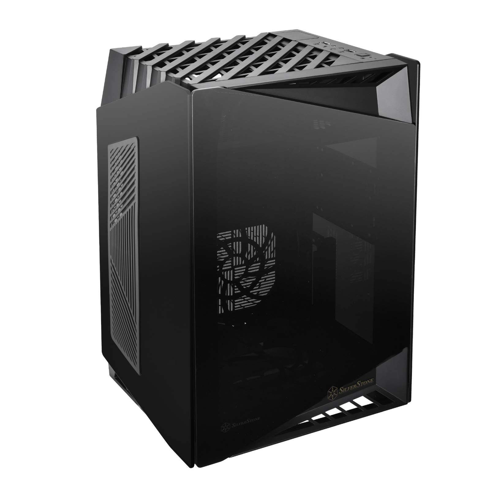 SilverStone Technology LD03B-AF Airflow Version Mini-ITX Case Four Side Tempered Glass Panels Pre-Installed 2 x 120mm Fans USB Type-C x 1 SST-LD03B-AF