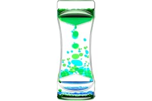 ABIQAQIBA Liquid Motion Bubbler Blue Green Set of 1 for Fidget Toy, Drop Oil Water Liquid Timer for Sensory Toys, Autism Toys, Anxiety Toys, Relaxing Activity, Gift for Office Desk Home