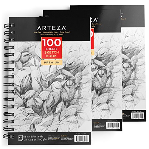 3 Arteza+Sketch+Spiral+Durable+Drawing