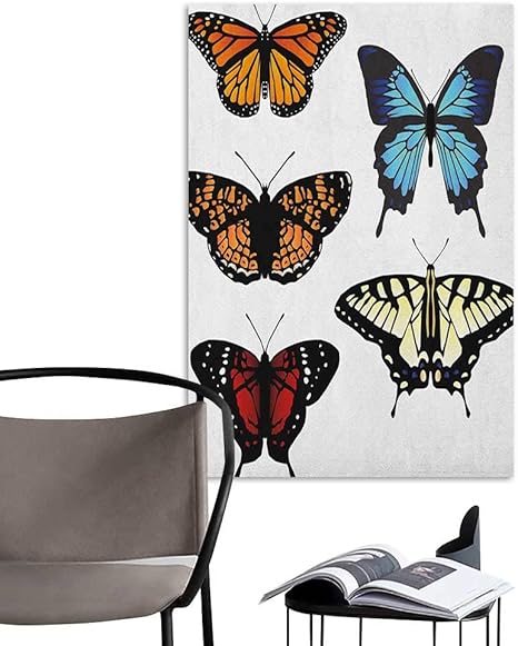 Amazon Jaydevn 壁画 壁紙ステッカー スワローテール 蝶 素晴らしい瞬間がコクーンからやって来る Chrysalis トランスフォーメーション レッド ブラック グリーン 3d バスルームデカール W32 X H48 ウォールステッカー オンライン通販