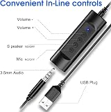 Venker EL USB Headset with Microphone, 40mm Driver, Noise Cancelling view 5