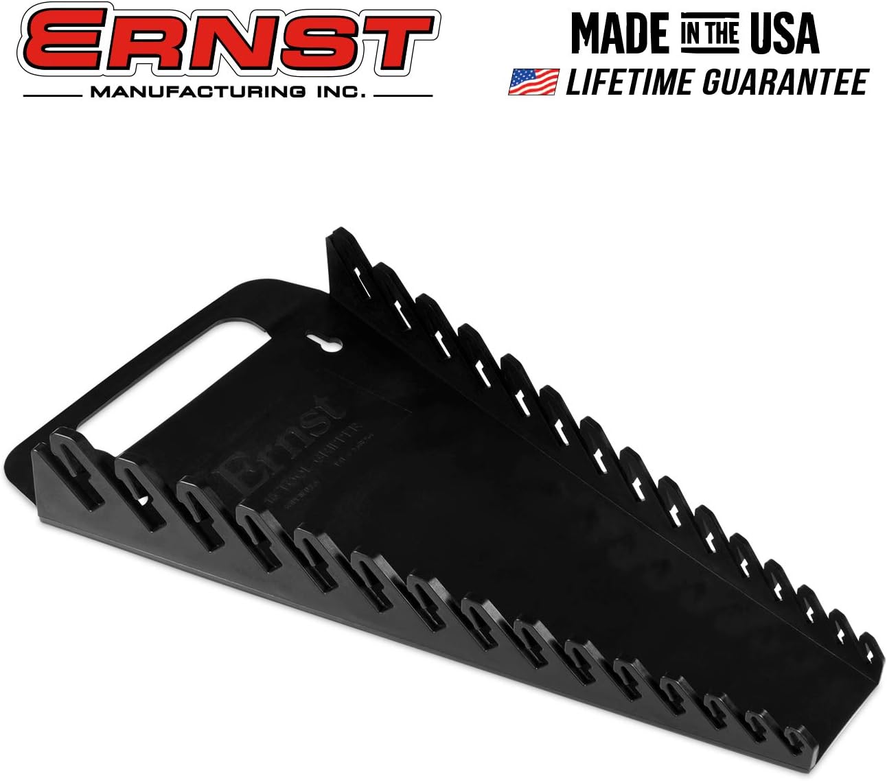 Ernst Manufacturing Gripper Wrench Organizer, 15 Tool, Black - Tool Trays - 