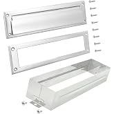 Nuk3y Solid Brass Mail Slot with Sleeve (Satin Nickel, 13" x 3.625")