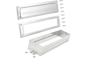 NUK3Y PRODUCTS K3 "Nuk3y Solid Brass Mail Slot with Sleeve (Satin Nickel, 13"" x 3.625"")"