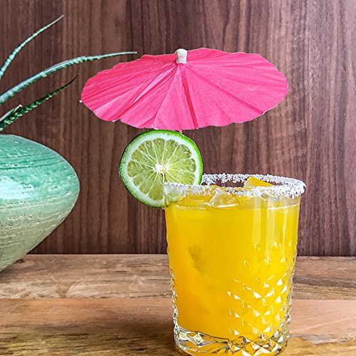 Bilipala Paper Umbrellas Cocktail Parasol Picks Beach Party Fruit Cake Cupcake Decorations Toppers Picks Party Supplies,18 Counts