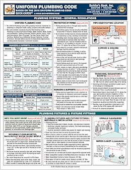 Uniform Plumbing Code 2018 Quick Card Builders Book Inc 9781622701926 Amazon Com Books