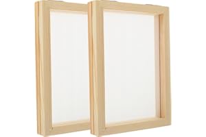 IMIKEYA 2pcs Wooden Paper Making Frame: 5x7 DIY Wooden Paper Making Screen Frame Mould Screen for DIY Papers Crafts