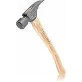 Real Steel 14 Oz Titanium Framing Hammer Straight Rip Claw with Milled Face, Magnetic Nail Holder Hickory Handle 0621
