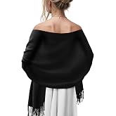 Women's Pashmina Shawl Wraps Large Cozy Scarf for Wedding Bridal Evening | Elegant Lightweight Cashmere Feel Scarves for Bridesmaid, Soft Warm Shoulder Cover for Formal Galas Church Flights or Travel