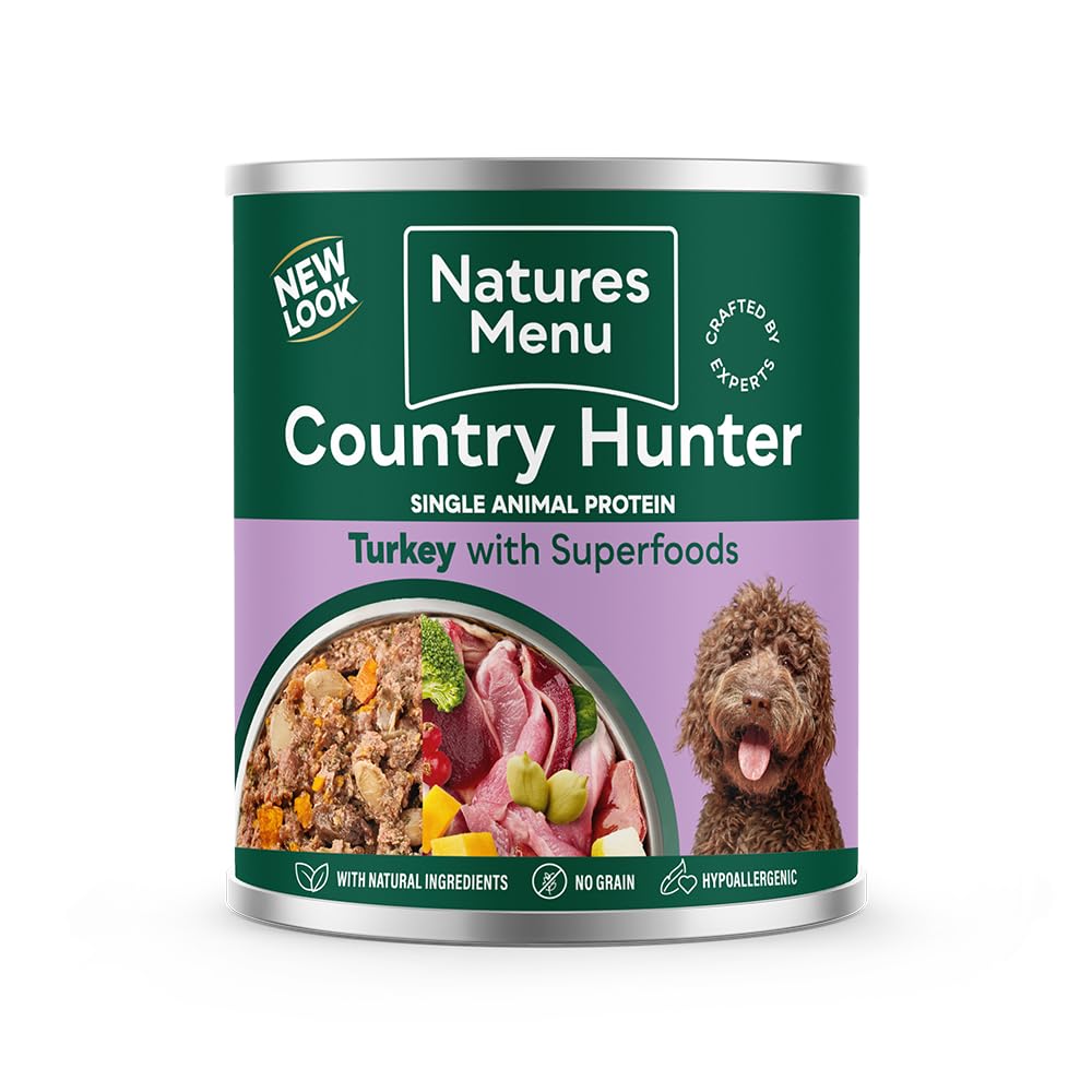 Natures Menu Country Hunter Canned Wet Dog Food - Turkey - 6 x 600g