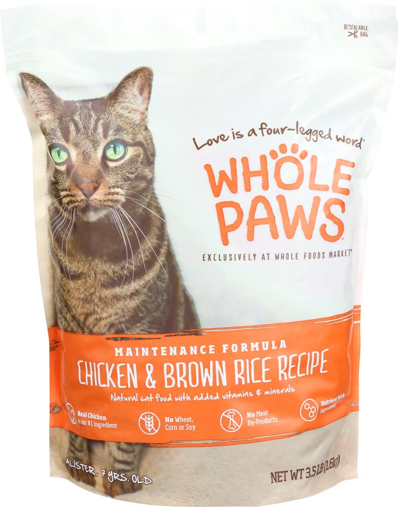 Купить Whole Paws, Adult Maintenance Cat Food Formula, Chicken & Brown