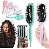 Escova Para Cabelos Cacheados Com Frisos Para Fitagens Perfeitas, Definição de Cachos sem Frizz Com Longa Duração - Original 